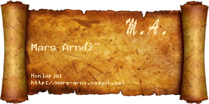 Mars Arnó névjegykártya